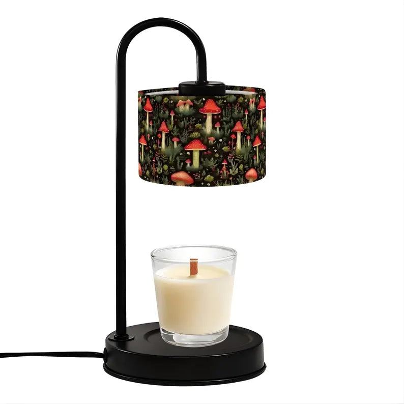 Candle Warmer Lamp, Botanical Linen Lampshade, Remote Control – Adjustable Heat, Timer & Brightness
