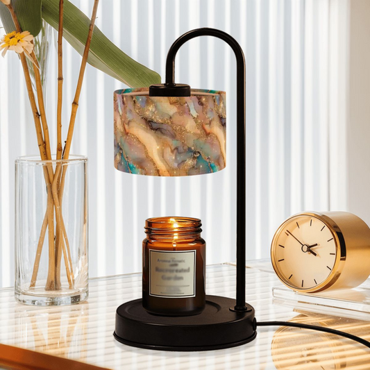 Candle Warmer Lamp Faux Marble Linen Shade, Remote Control, Timer with Dimmable Light (Copy)