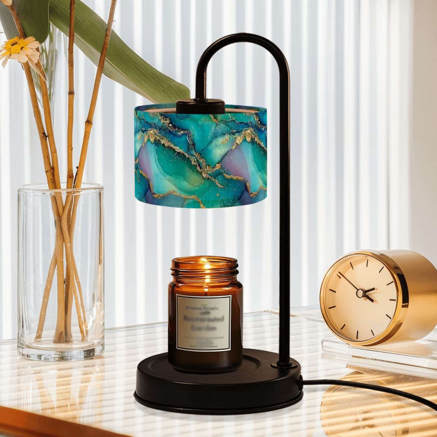 Candle Warmer Lamp Faux Marble Linen Shade, Remote Control, Timer with Dimmable Light (Copy)