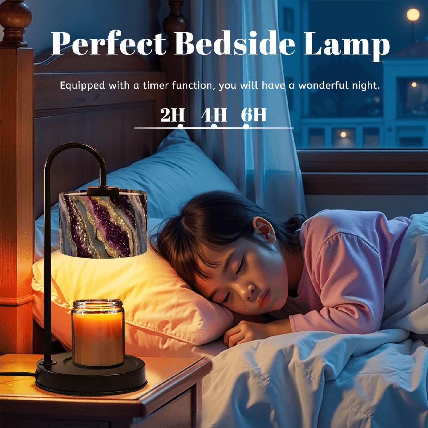 Candle Warmer Lamp Faux Marble Linen Shade, Remote Control, Timer with Dimmable Light (Copy)