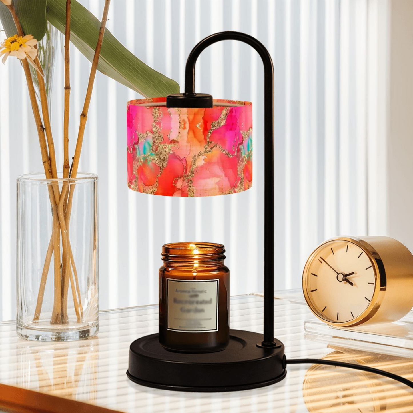 Candle Warmer Lamp Faux Marble Linen Shade, Remote Control, Timer with Dimmable Light (Copy)
