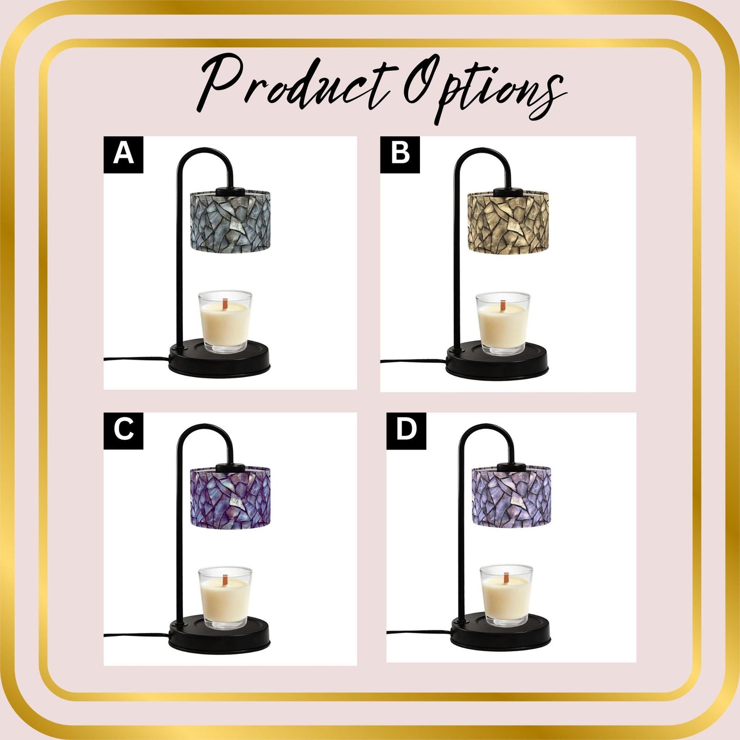 Faux Glass Candle Warmer Lamp with Linen Shade, Remote Control Candle Melter