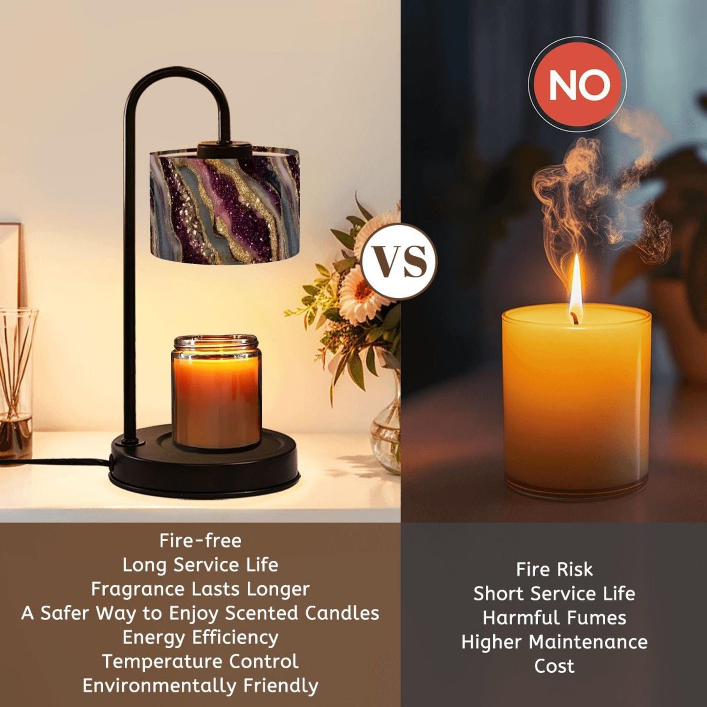 Candle Warmer Lamp Faux Marble Linen Shade, Remote Control, Timer with Dimmable Light (Copy)